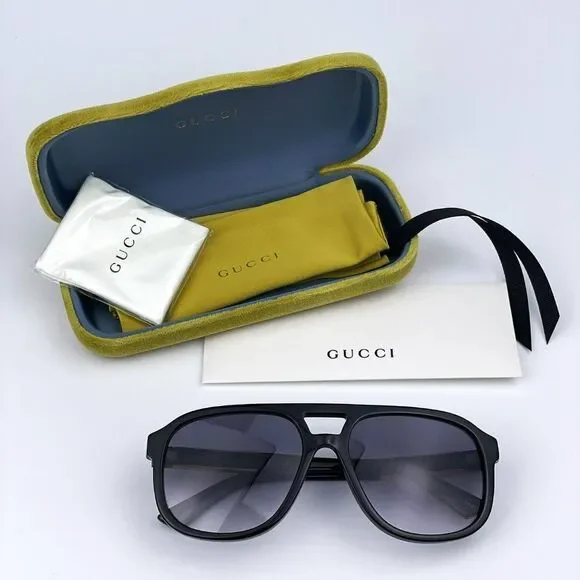 NEW Gucci GG1188S 002 Black Grey Gradient Pilot Unisex Sunglasses - Picture 8 of 11